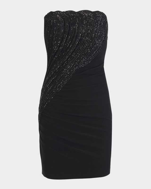 Sequin Sculpted Strapless Mini Dress